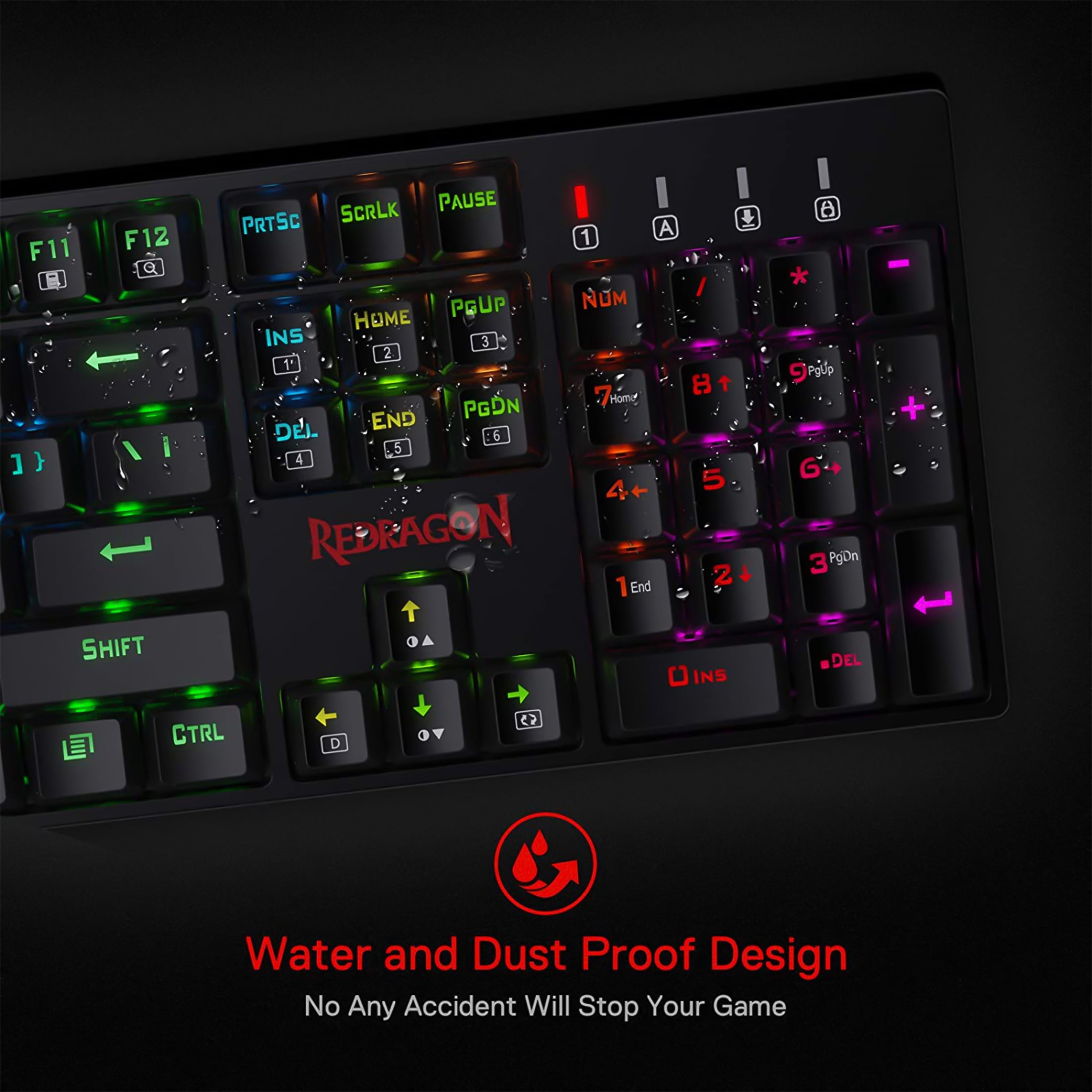 Redragon K582 Wired Gaming Keyboard with RGB LED Backlight, Black