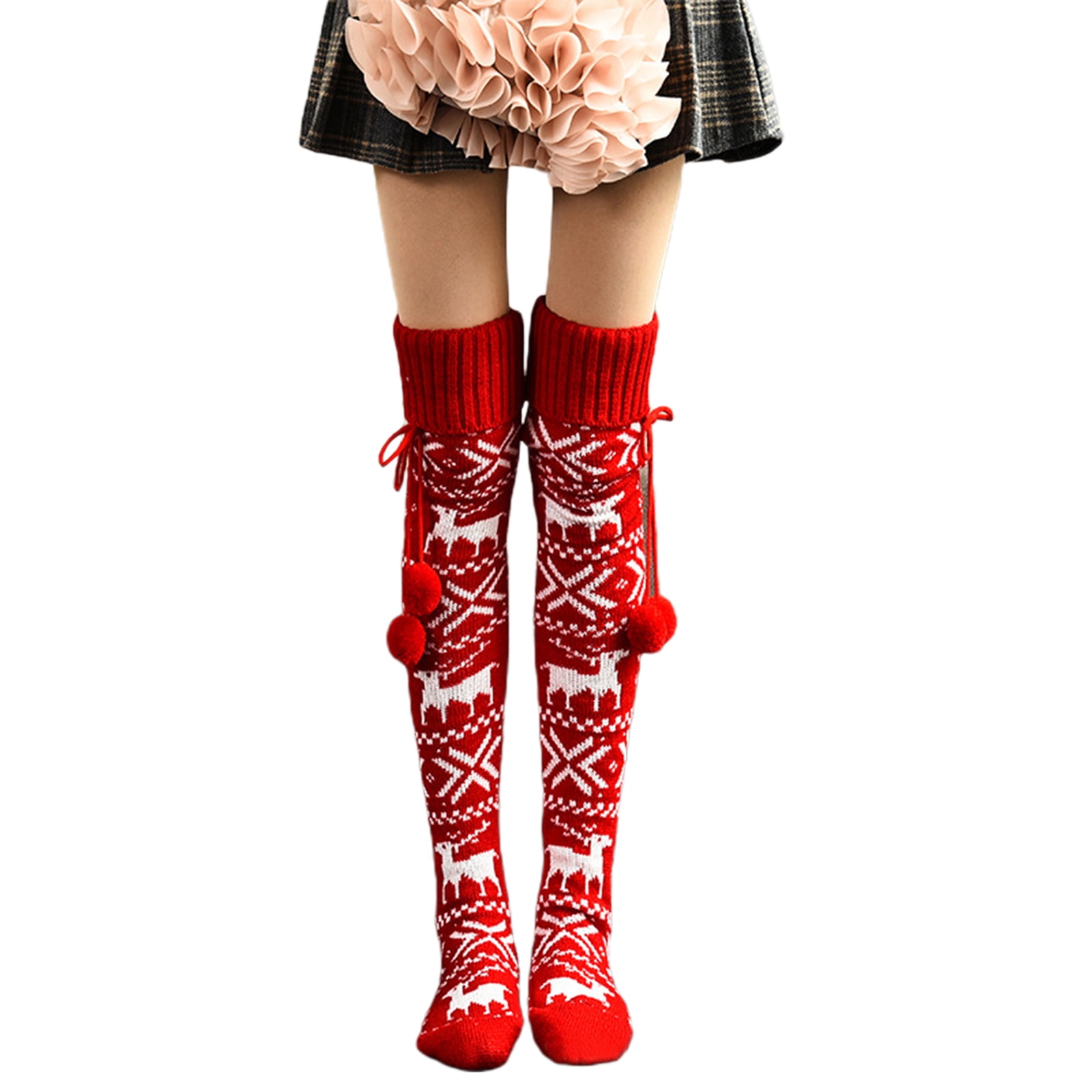 Christmas Stockings Women Sexy Chriatmas Party Printed Knee Stockings