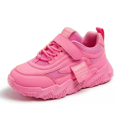 

Kids Fashion Sneakers - Casual Mesh Hook & Loop Unisex - Pink