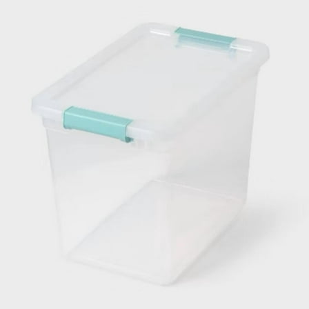 27qt Deep Storage Bin Clear with Latches