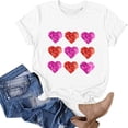 thumbnail image 1 of TIMIFIS T-Shirts de la Saint-Valentin pour Femmes Été Décontracté Manches Courtes Col Rond T-Shirt Mignon Imprimé Cœur d'Amour, 1 of 4