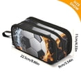 thumbnail image 3 of Flame Water Wrap Football Pencil Case Stationary Holder Pen Bag Pencil Pouch Tool Organizer 3 Compartments, 3 of 8