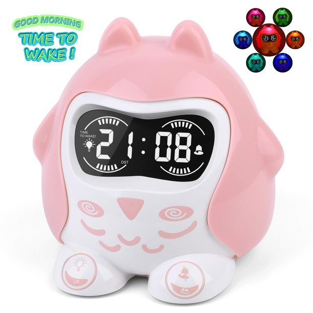 Mesqool Kids Alarm Clock, White Noise Machine with Soothing Lullaby for