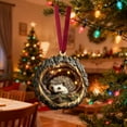 thumbnail image 6 of 1PC Woodland Hedgehog Tree Hole Christmas Ornament, Rustic 2D Acrylic Hanging Decor for Tree, Farmhouse Home, and Holiday Party Accents, 6 of 6