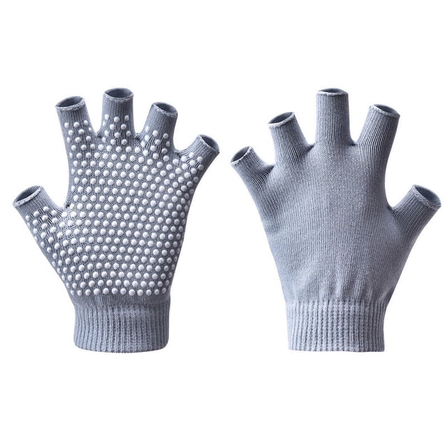 Guantes de yoga de aire de cinco dedos cálidos y abiertos para damas, guantes antideslizantes, ayudas para yoga