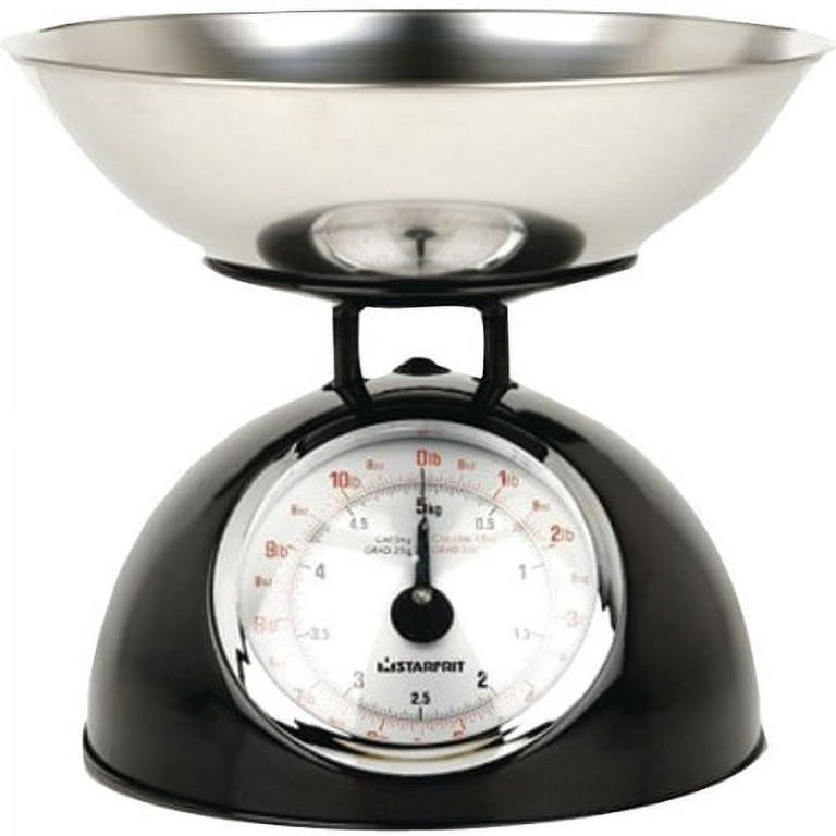 Starfrit Mechanical Kitchen Scale with Bowl - 11 lb / 5 kg Maximum Weight  Capacity