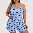 thumbnail image 3 of Women's Plus Size Pajama Set Heart Print Loungewear Cami Top and Shorts Sleepwear Lounge Summer Pjs, 3 of 4