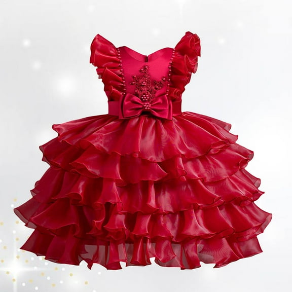 Xiaowennn Children's Mesh Dress Dress Stylish Little Girl Dress Girls Sleeveless Dress