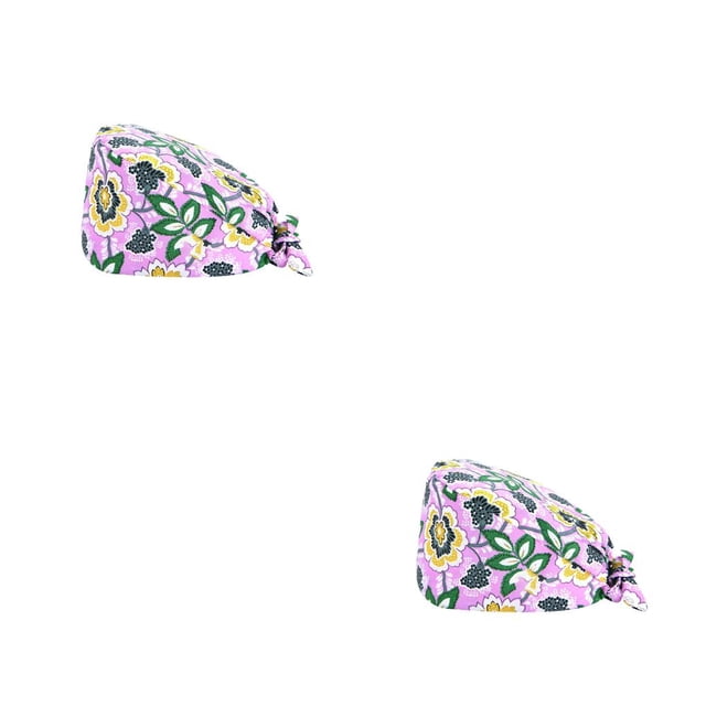 Sonducket Gorros de calabaza para enfermera, servicio de larga duración, Color puro, estampado Pro Tie Back, uniforme de trabajo multifuncional, L27 2Conjunto