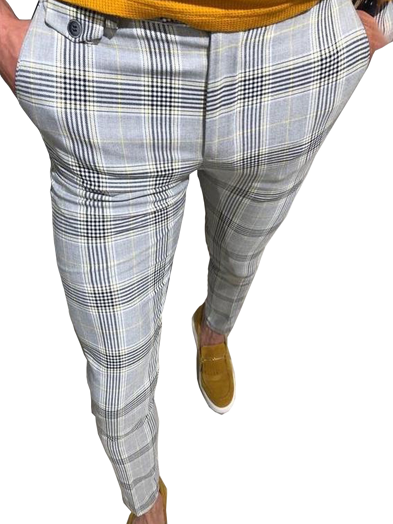 skinny plaid dress pants