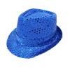 Sparkly Sequin Fedora Hat for Women with Wide Brim,Glittery Jazz Party Cap for 1920s Suit,Cosplay and Event Wear Royal Blue