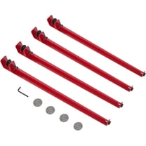28 Inch Metal Table Legs, 4Pcs Adjustable Table Clamp Legs F-Shape Dining Desk Legs, Hairpin Furniture Legs w/Floor Protectors for DIY Coffee Table, Worktop, Dining Furniture & Console (Red)