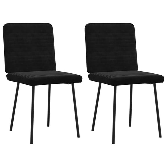 vidaXL Dining Chair Set of 2 Black Velvet (100% polyester), plywood, metal
