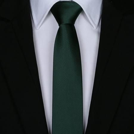 Mens Classic Solid Color Slim Tie, Men's Neckties, Skinny Woven