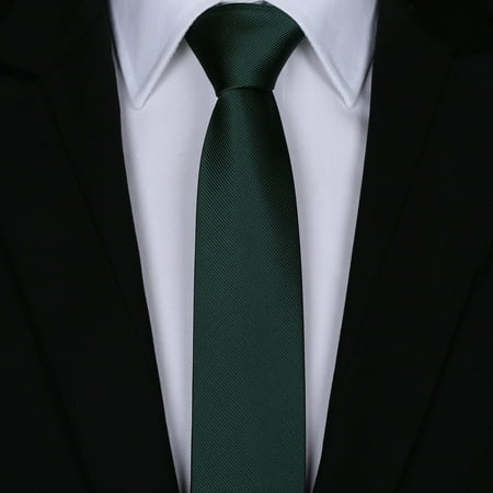 Mens Classic Solid Color Slim Tie, Men's Neckties, Skinny Woven