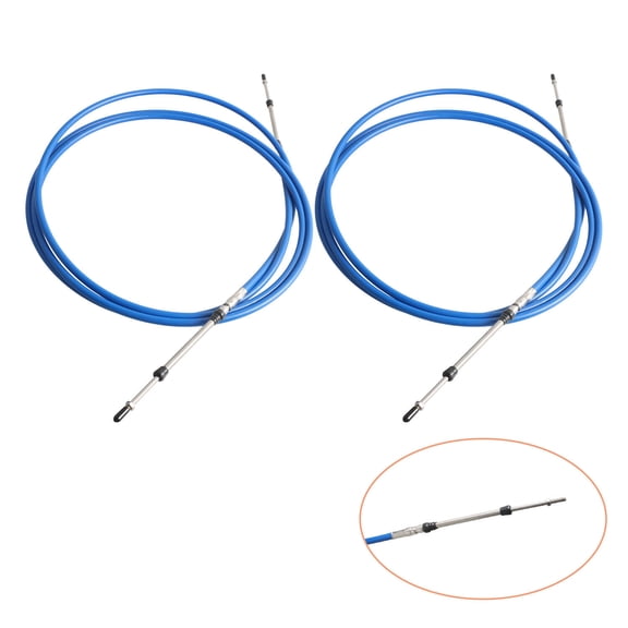 2Pcs 12FT 33C Throttle Control Cable Shift Control Lever Fit for Yamaha Engine