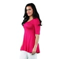 thumbnail image 2 of 24/7 Comfort Apparel Women's 3/4 Sleeve Tunic, 2 of 3