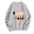 thumbnail image 5 of Shadoumai Christmas Chicken Graphic Sweatshirts For Women Crew Neck Pullover Cute Xmas Long Sleeve Crewneck Sweatshirt Pullover Tops, 5 of 6