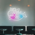 thumbnail image 3 of Craftnamesign Shark Skeleton Neon Light Up Sign Wall Art For Halloween Decorations, 3 of 5