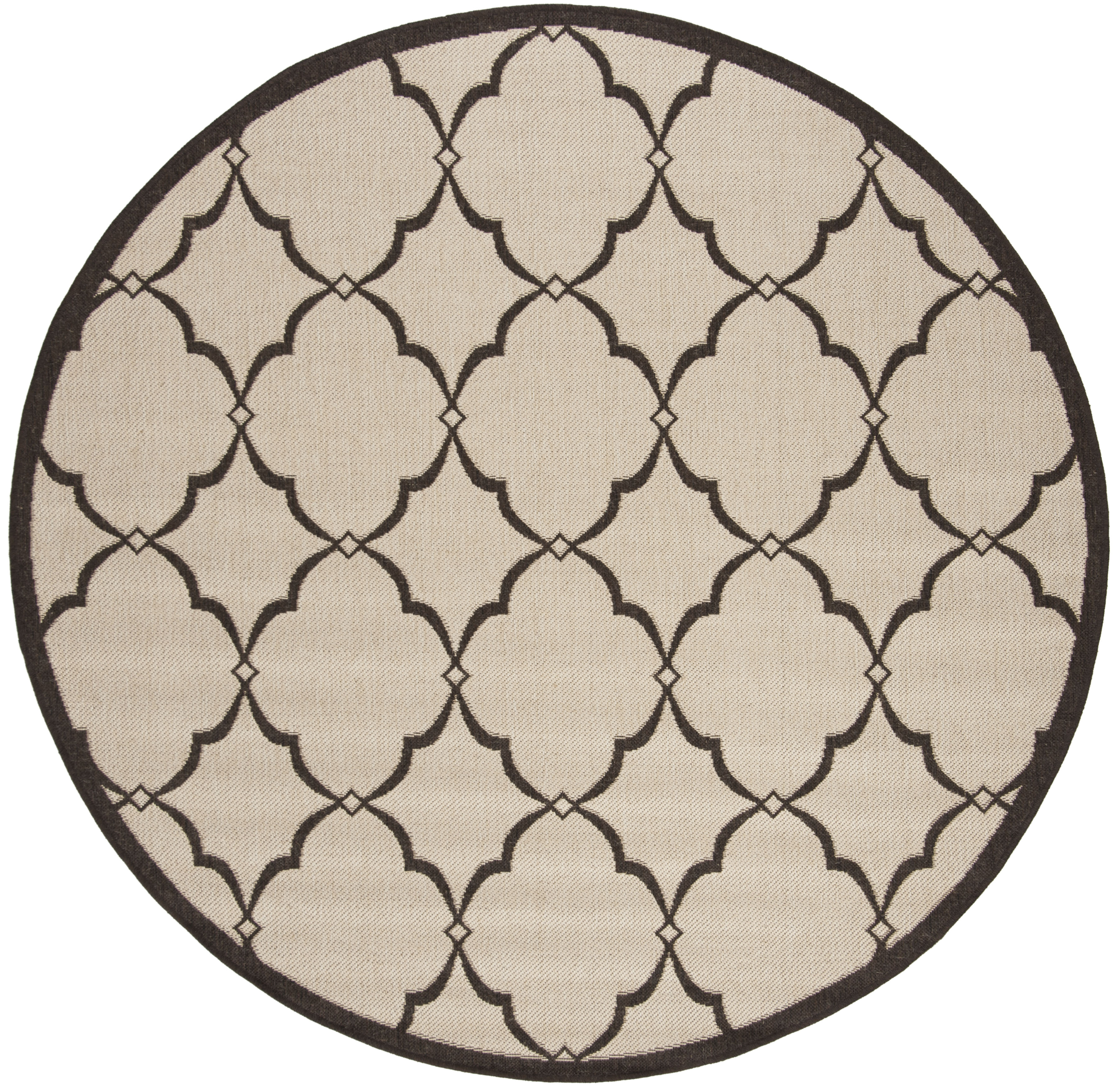 Safavieh Linden Ognena Geometric Indoor/Outdoor Area Rug, Natural/Brown, 6'7" x 6'7" Round