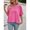 Pink, variant on LEKODE Womens Summer Blouse Crewneck Basics Casual Work Tees Vintage Tshirts Loose Dressy Casual Tops Dressy Casual Short Sleeve Shirts Outfits Beach Vacation Clothes Black L