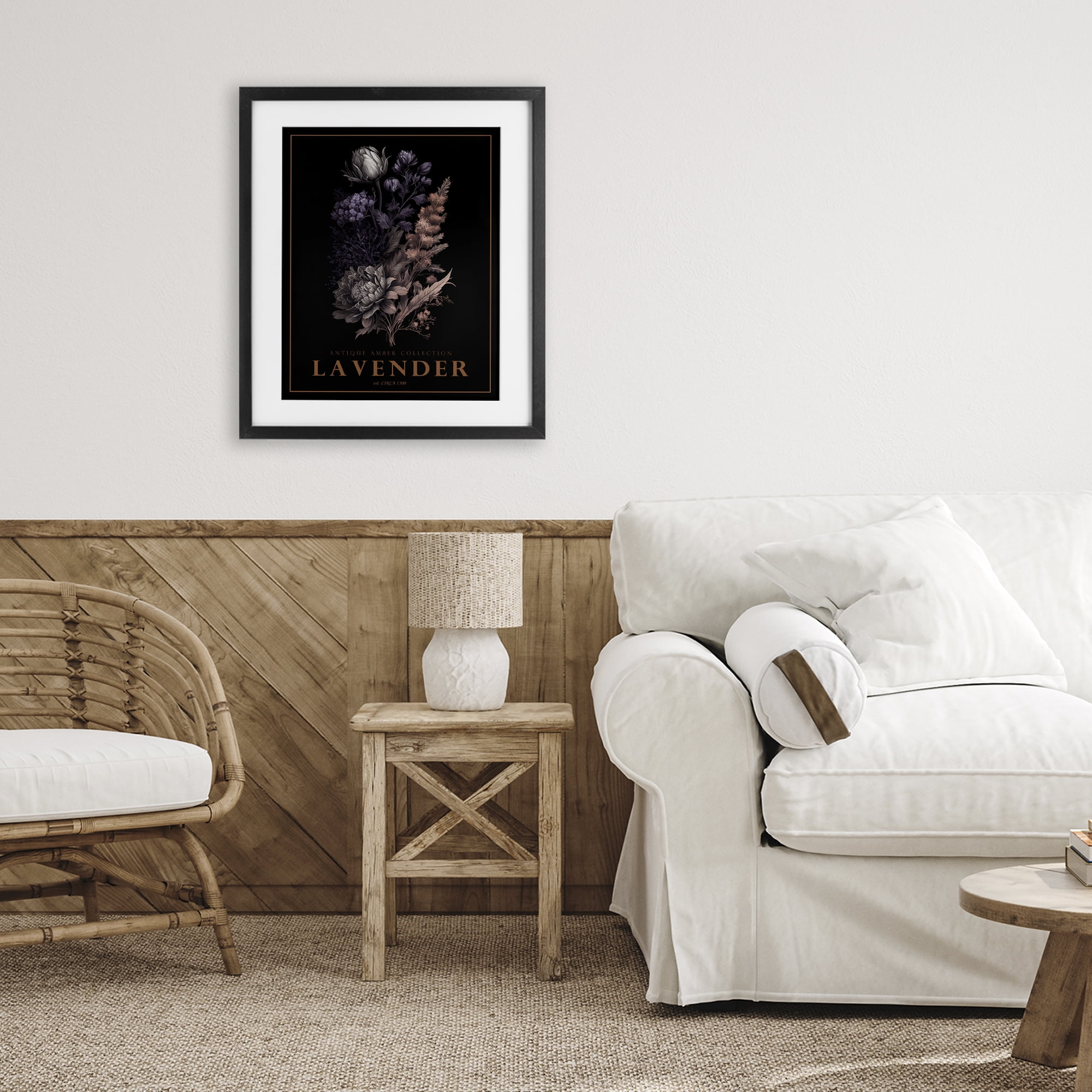 Stupell Industries Antique Lavender Bushel Black Framed Print Under Glass, design by Christopher Giampietro