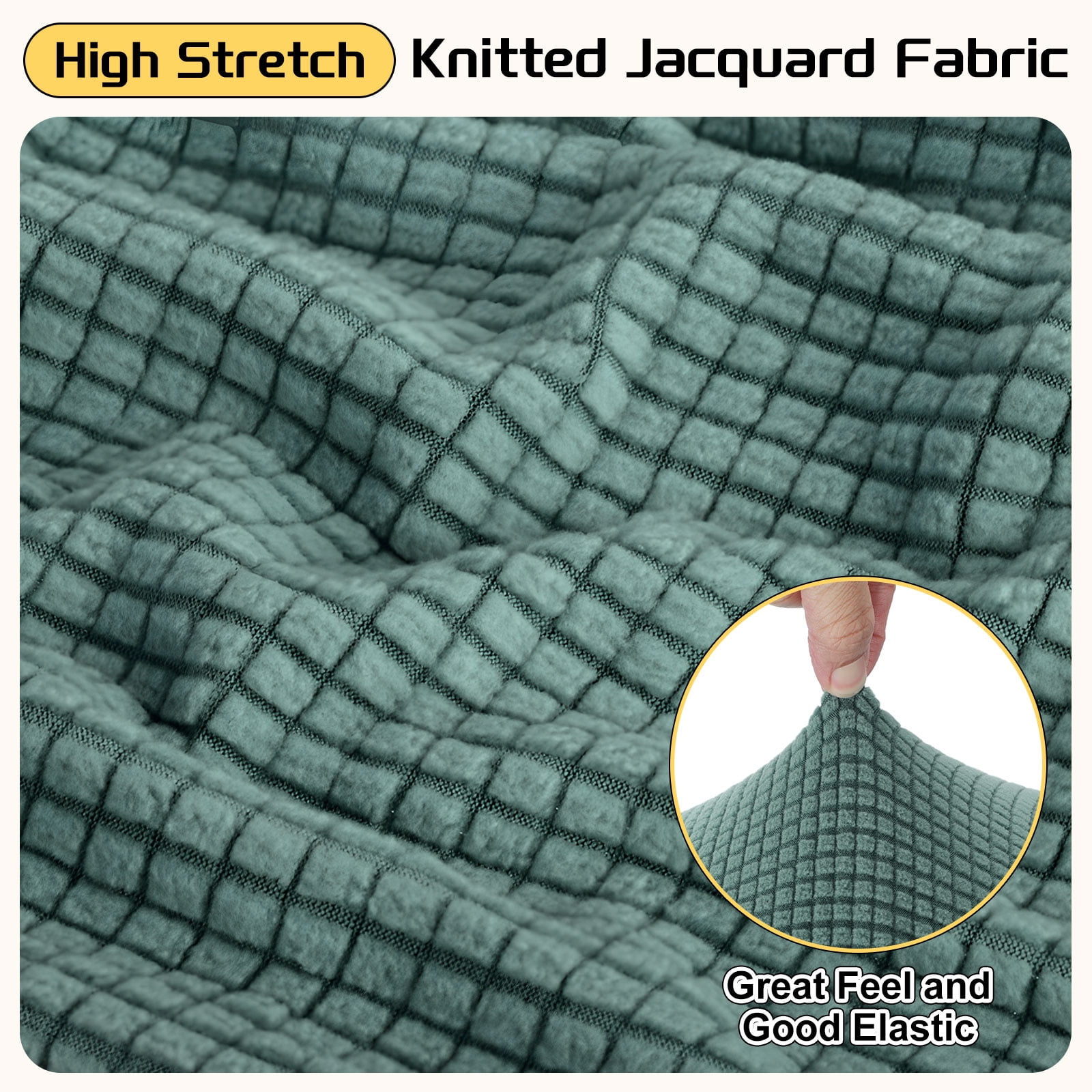 Unique Bargains Stylish Square Jacquard Slipcover Green 31.5"–40.6" x 13.8"–17.7"