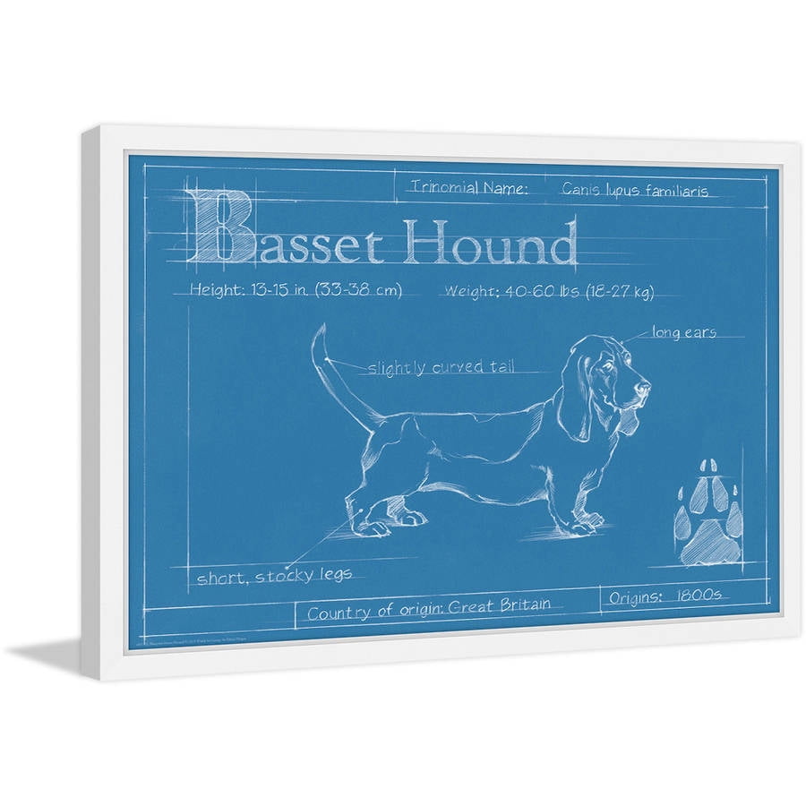 Marmont Hill - "Basset Hound" Framed Painting Print
