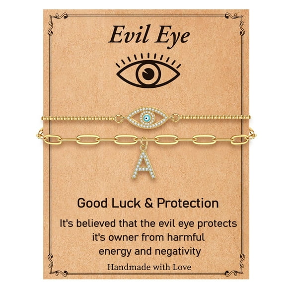 TINGN Gold Bracelets for Women 14K Real Gold Plated Bracelets for Women Dainty Evil Eye Bracelets for Teen Girls Adjustable Box Chain