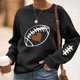 thumbnail image 1 of TaTaai Women Crew Neck Baseball Print Long Sleeve Drop Shoulder Hoodie Casual Fashion Top Ladies Daily Lounge Work Wear Soft Warm Breathable No Fading Versatile Top Gift, 1 of 4