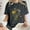 Dark Gray, variant on Summer Flannel Shirt Women Fashion Summer Round Neck Drop Sleeves Short Sleeve Flower Printing Black L