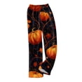 thumbnail image 6 of Trgacdwlo Womens Halloween Fleece Pajama Pants Spooky Ghost Pumpkin Fuzzy Pajama Pants Fall Winter Warm Womens Sleep Pants, 6 of 7