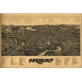 thumbnail image 1 of 24"x36" Gallery Poster, birdseye view map of Amesbury, Massachusetts 1892, 1 of 1