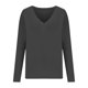 thumbnail image 4 of Suéter de cuello en V para mujer, jersey de manga larga de color liso con cuello en V, suéter informal de moda, top de poliéster para mujer, 4 of 6