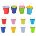thumbnail image 1 of COMPUKAS 10Pack Hanging Flowers Basket Metal Bucket Round Iron for Balcony Decoration, 1 of 5