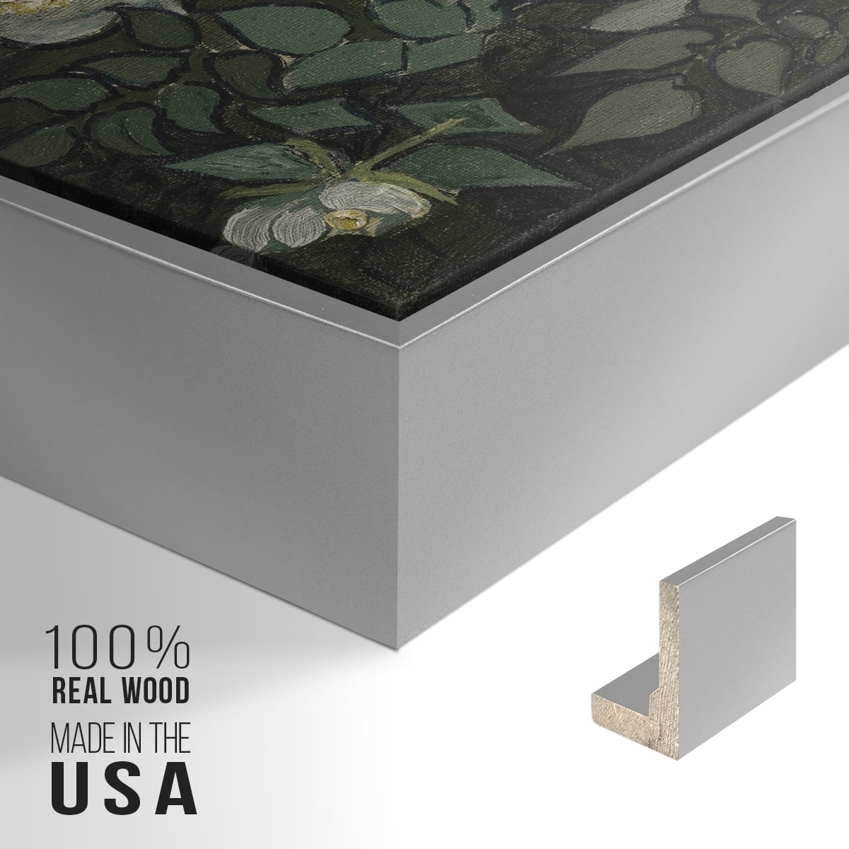 Vintage Botanical Print-LXXXV By Wexford Home Framed in Silver Wood Gallery Wrapped Canvas 27 in. x 41 in.