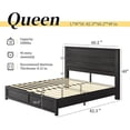 thumbnail image 5 of VanAcc Queen Size Bed Frame with 49" Tall & Full-Panel Headboard, Farmhouse Platform Bed with Wood Slats & Metal Bed Frame, Noise Free, 5 of 7