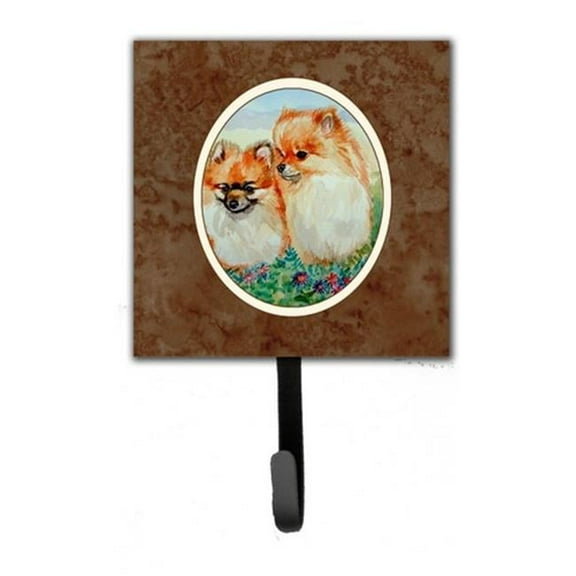 Pomeranian Leash or Key Holder, 6 x 1.25 x 4.25 in.