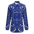 thumbnail image 4 of Blue Paisley Bandana Pattern Long Sleeve Blouse Woman Streetwear Casual Shirts Summer Oversize Woman Streetwear Clothing Birthday Present, 4 of 7