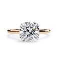 thumbnail image 2 of Solitaire Wedding Engagement Ring for Women | Center 8mm Cushion Cut Lab Created Moissanite Stackable Band Promise Rings in 14K Rose Gold Over Sterling Silver Jewelry Gift for Her, Ring Size 5, 2 of 6