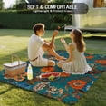 thumbnail image 4 of Orange Green Spring Floral Outdoor Rug for Patio/Deck/Porch, Non-Slip Large Area Rug 4 x 6 Ft, Vintage Botanical Summer Flower Indoor Outdoor Rugs Washable Area Rugs, Camping Rug Carpet Runner, 4 of 8