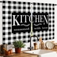 thumbnail image 4 of Black White Kitchen Curtains Buffalo Plaid Country Kitchen Window Curtains Over Sink Farmhouse Rustic Small Short Cafe Curtains Bathroom Window Treatment Tier Curtains 2 Panels (27.5x39 Inch), 4 of 6