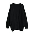 thumbnail image 4 of Vedolay Cardigan Sweaters for Women Knit Cardigan Sweater Loose Fit Casual Solid Color Jacket Coat Black,XL, 4 of 5