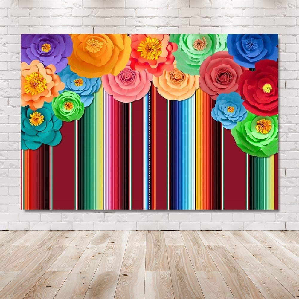 7x5ft Fiesta Theme Party Stripes Backdrop Cinco De Mayo Mexican Colorful  Floral Festival Photography Background Cactus Banner Decoration Event Table  Banner Children Photo Booth Background - Walmart.com