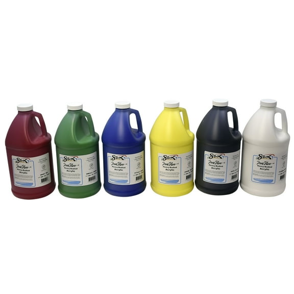 Sax Heavy Body Acrylic Paint, Half Gallons, Assorted Colors, Set of 6