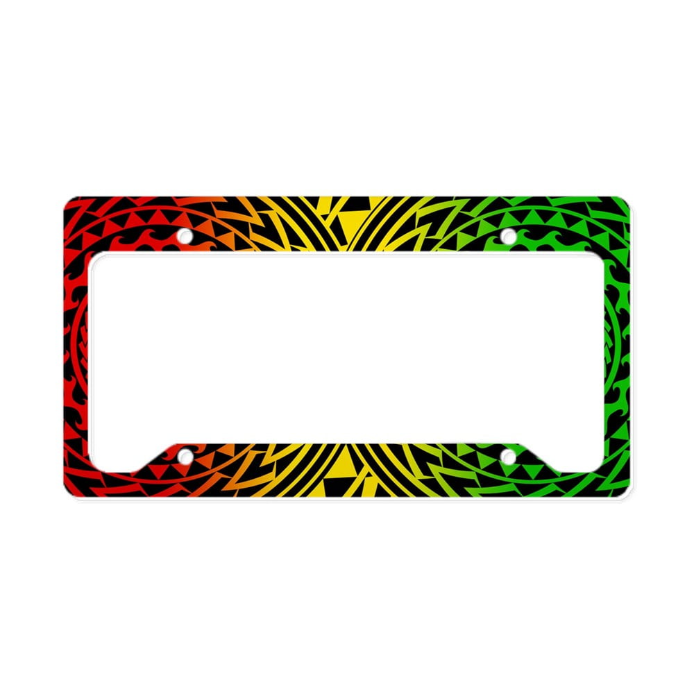 CafePress Island Tribal Rasta Aluminum License Plate Frame, License