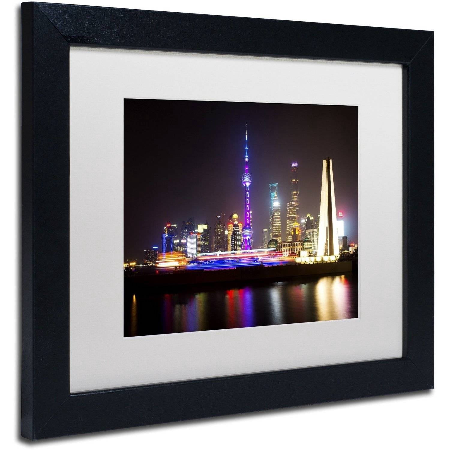 Trademark Fine Art "Shanghai City" Canvas Art by Philippe Hugonnard, White Matte, Black Frame