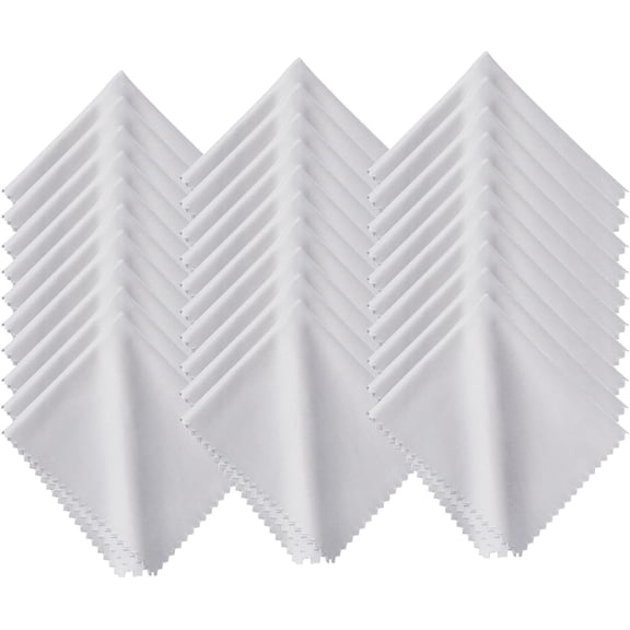 Microfiber Cleaning Cloth, 30 Pack - 200  GSM Heavyweight Lint-Free Streak & Scratch-Free Cloths for Eyeglasses, Glasses, Screens, Camera Lens - 7x6 Inch Premium White, Bulk, Reusable