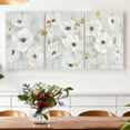 thumbnail image 2 of Gray and White Floral Wall Art Textured Flowers Painting Canvas Neutral Prints Aesthetic Botanical Wall Decor Nature Pictures Living Room Bedroom Bathroom Office （Only canvas）, 2 of 6