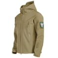 thumbnail image 1 of Chaqueta Soft Shell de piel de tiburón para exteriores para hombres y mujeres, chaqueta de montañismo táctica de camuflaje impermeable gruesa con forro polar para otoño e invierno, 1 of 6